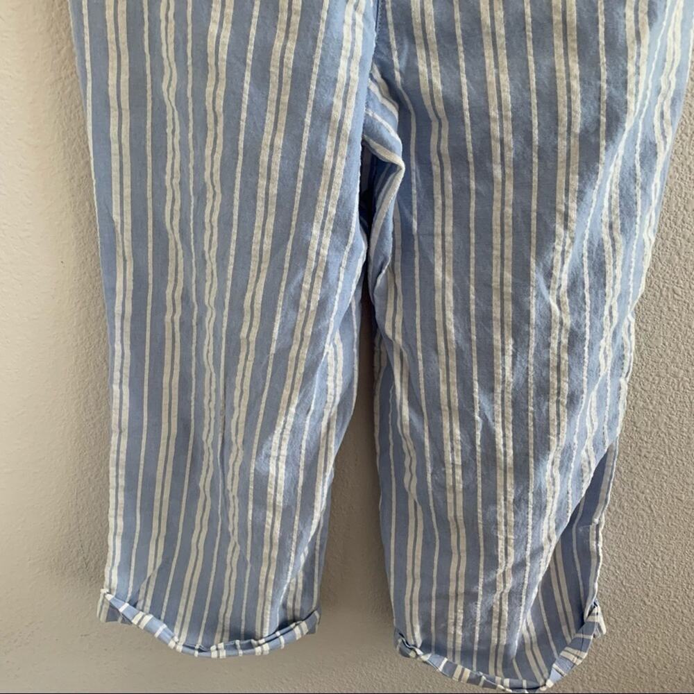 Tommy Hilfiger Dana Fit Blue and White Crop Striped Pants 10 - Picture 8 of 9
